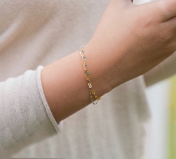 enamel bead chain-link layering bracelet